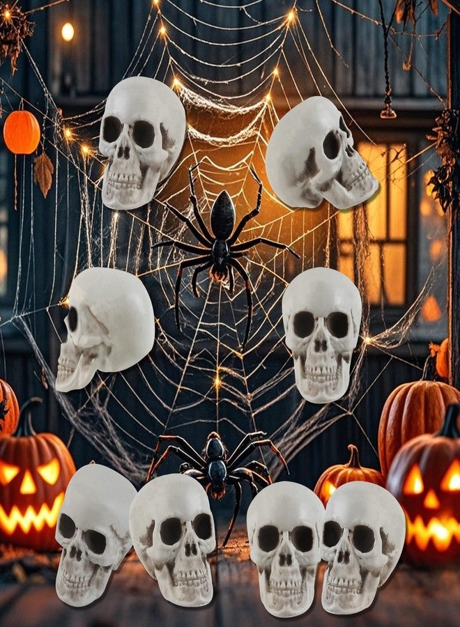 Junware 10 Pcs Halloween Skulls Realistic Looking Skulls Skeleton Head for Halloween Bar Home Table Decoration Model Human Skeleton Statue (1.6 x 1.8 x 2.3 Inches) - Image 5